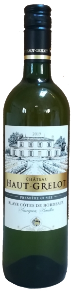 Cht. Haut GrelotCotes de Blaye Blanc AOC Chateauabfüllung Weißwein Jg. 2022 90% Sauvignon, 10% SemillonFrankreich Bordeaux Cht. Haut Grelot