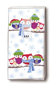 PfiffigesSuch a cold - Taschentücher mit einem weihnachtlichen Eulenmotiv in einer wiederverschließbaren Packung, 4-lagig, 10 St. pro PackungDelikatessen Accessoires Pfiffiges